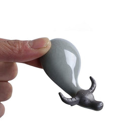 Lazy Ox Tea Companion - Purple Clay & Crackle Glaze Tea Pet