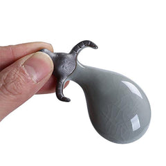 Lazy Ox Tea Companion - Purple Clay & Crackle Glaze Tea Pet