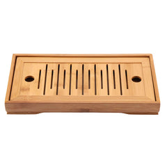 Drawer-Type Bamboo Tea Tray - Compact Drainage Board with Hidden Storage