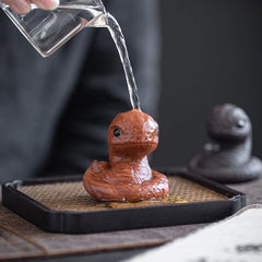 Zisha Snake Tea Companion - Handmade Purple Clay Tea Pet