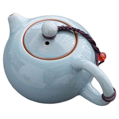 Sky Blue Crackle Glaze Teapot - Porcelain Loose Leaf Brewer
