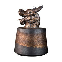 Golden Dragon Ceramic Tea Canister - 1000ml Handcrafted Zodiac Storage Jar