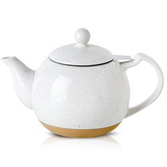 Farmhouse Porcelain Teapot - 34oz Loose Leaf Tea Brewer with Infuser
