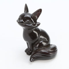 Heat-Sensitive Fox Tea Pet Duo - Color-Changing Resin Figurine Set