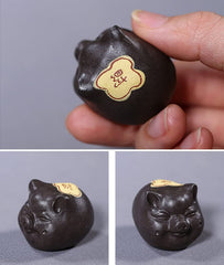 Five Blessing Pigs Teapet Set - Clay Fortune Collection