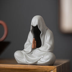 Faceless Zen Clay Tea Companion - Meditation Statue for Tea Table