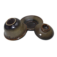 Color-Glazed Porcelain Gaiwan - 5.6oz Traditional Tea Bowl with Lid & Saucer