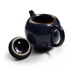 Kiln-Glazed Mini Teapot - 9oz Traditional Porcelain Pot for Gongfu Tea