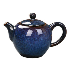 Kiln-Glazed Mini Teapot - 9oz Traditional Porcelain Pot for Gongfu Tea