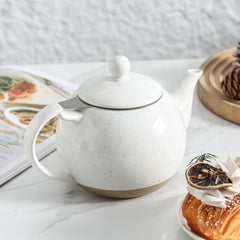 Farmhouse Porcelain Teapot - 34oz Loose Leaf Tea Brewer with Infuser
