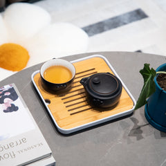 Solo Black Gaiwan Tea Set - Portable Ceramic Cup with Anti-Scald Handle