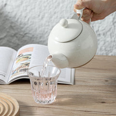 Farmhouse Porcelain Teapot - 34oz Loose Leaf Tea Brewer with Infuser