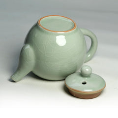 Ice Crackle Glaze Ceramic Teapot - 9oz Traditional Porcelain Teapot