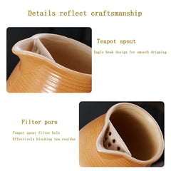 Ceramic Stovetop Teapot - 600ml Eagle-Spout Kettle for Charcoal & Grill