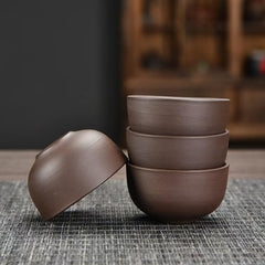 Portable Zisha Clay Tea Set - 4-Piece Travel Kit with Carry Bag