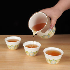 Lotus Travel Tea Set - 5-Piece Ceramic Kit in Leather Case