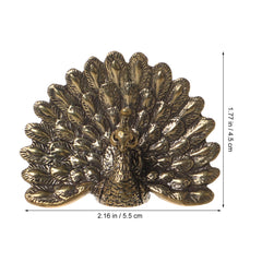 Brass Peacock Tea Accent - Elegant Desktop Sculpture for Tea Space