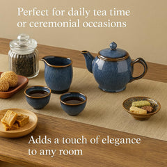 Blue Porcelain Gongfu Tea Set - 9-Piece Ceramic Set