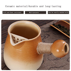 Ceramic Stovetop Teapot - 600ml Eagle-Spout Kettle for Charcoal & Grill