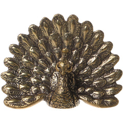 Brass Peacock Tea Accent - Elegant Desktop Sculpture for Tea Space