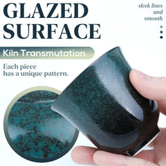 Fambe Blue Porcelain Tea Set - 7-Piece Ceramic Teapot & Cup Set with Stainless Filter