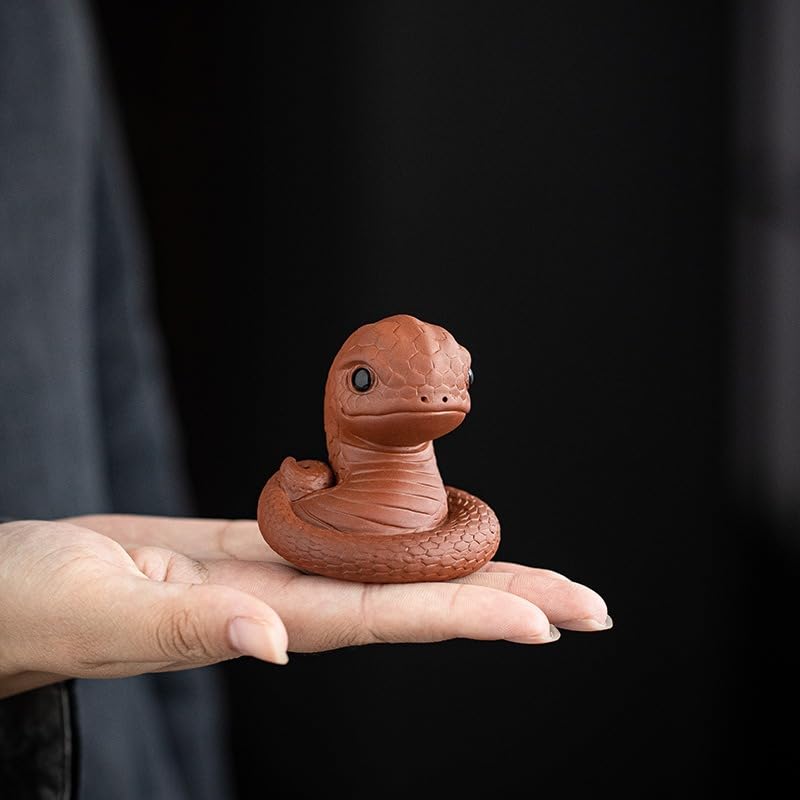 Zisha Snake Tea Companion - Handmade Purple Clay Tea Pet