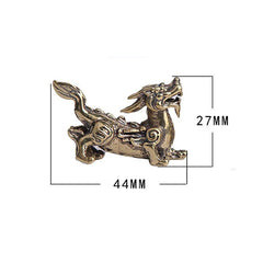 Pair of Mythical Brass Creatures - Yin Yang Tea Table Guardians