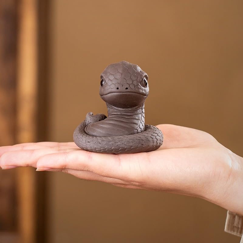 Zisha Snake Tea Companion - Handmade Purple Clay Tea Pet