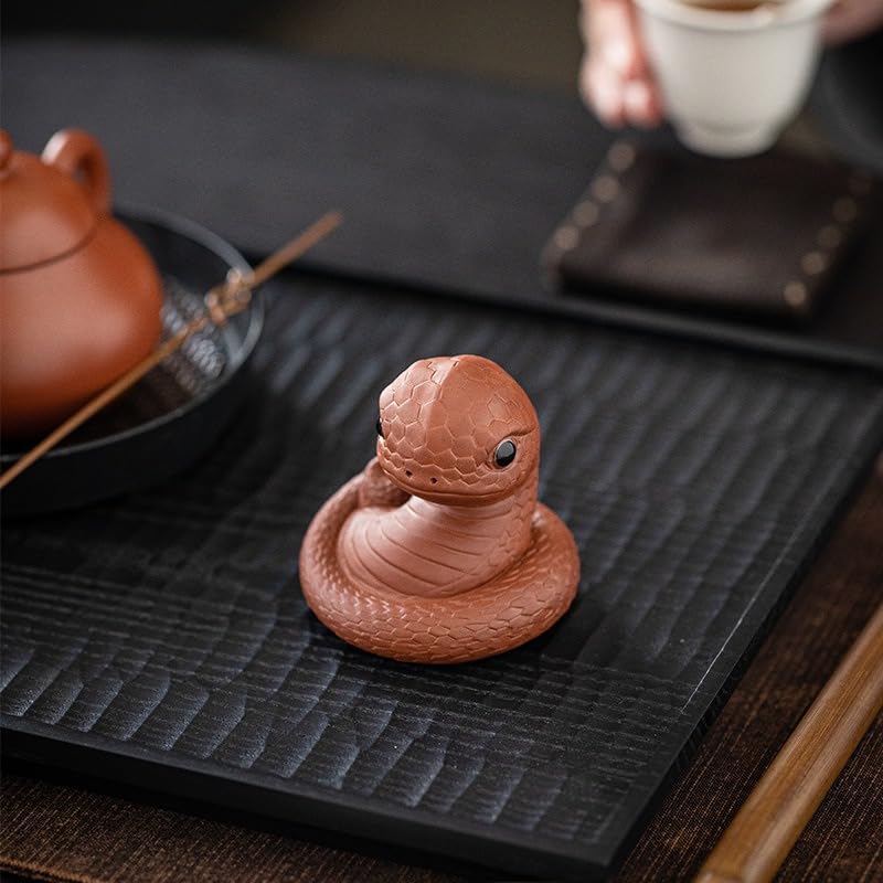 Zisha Snake Tea Companion - Handmade Purple Clay Tea Pet