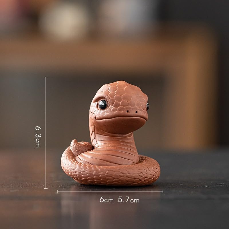 Zisha Snake Tea Companion - Handmade Purple Clay Tea Pet