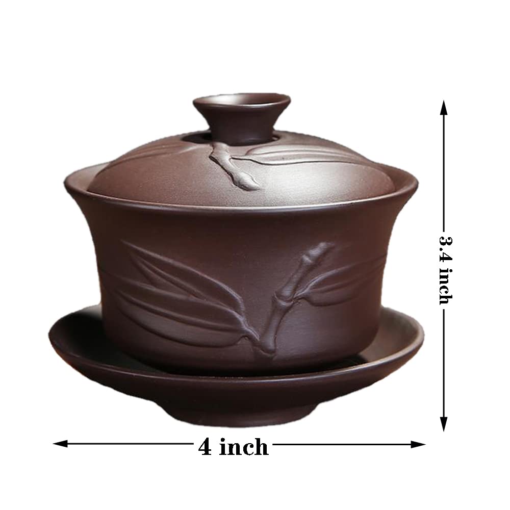 Handmade Zisha Gaiwan - 170ml Porcelain Kungfu Tea Bowl
