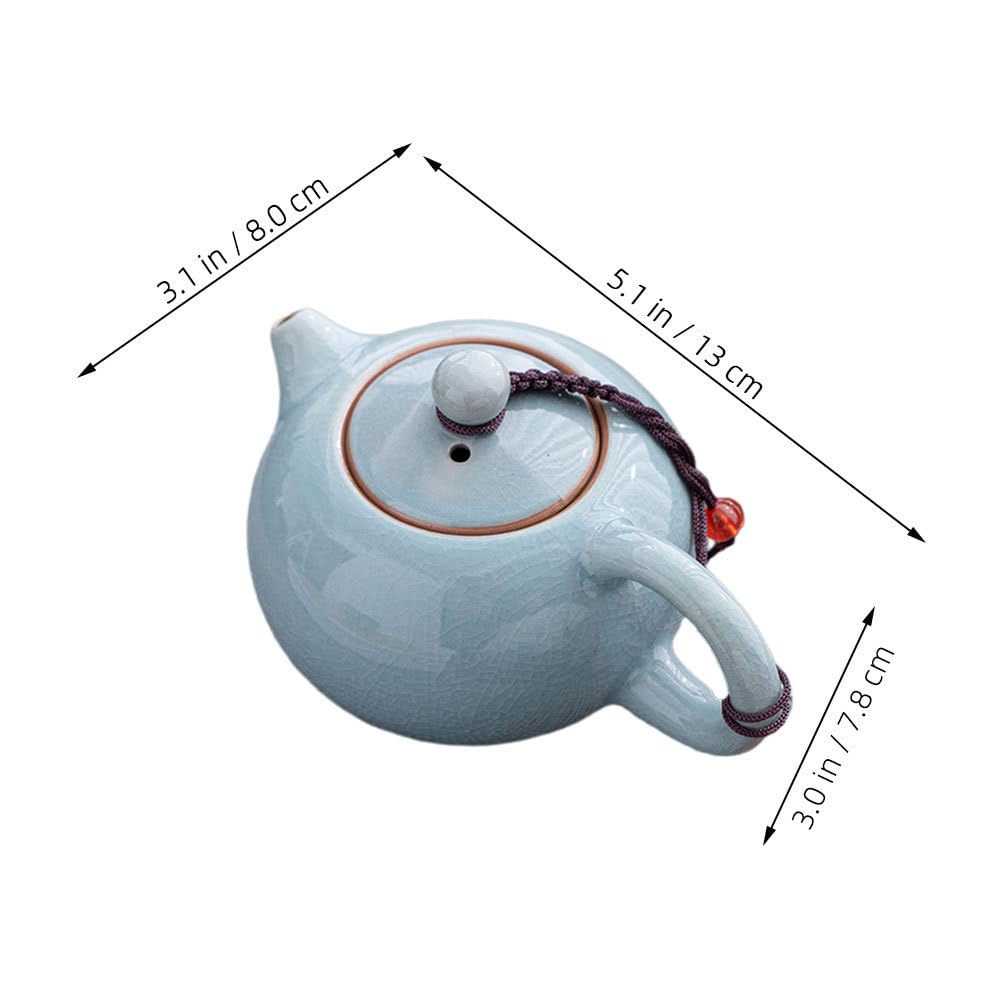 Sky Blue Crackle Glaze Teapot - Porcelain Loose Leaf Brewer
