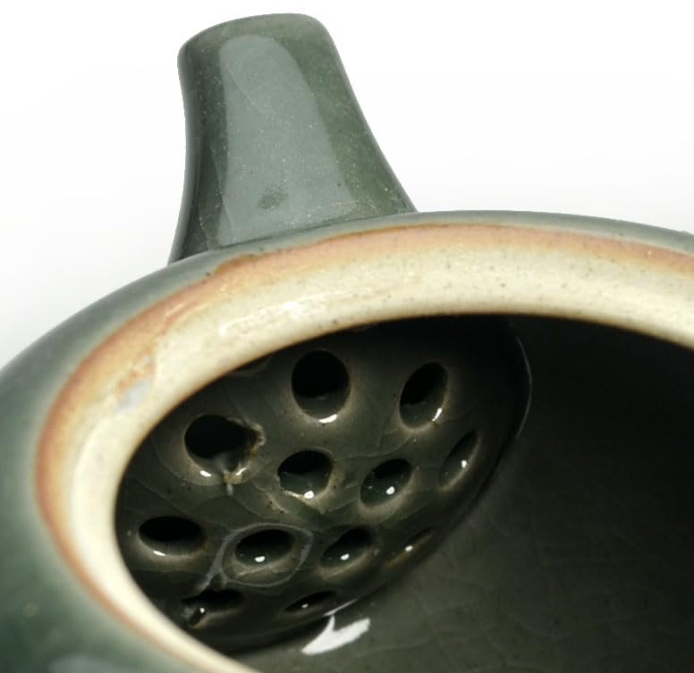 Kiln-Glazed Mini Teapot - 9oz Traditional Porcelain Pot for Gongfu Tea