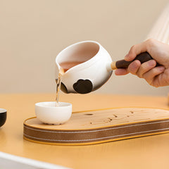 Panda Companion Travel Tea Set - Ceramic Pot with 2 Cups & Anti-Scald Handle