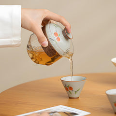 Persimmon Travel Tea Set - 4-Piece Ceramic Gongfu Set with Carry Case
