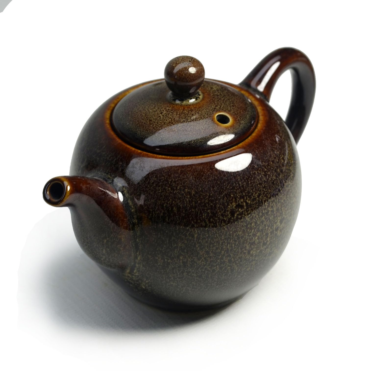 Kiln-Glazed Mini Teapot - 9oz Traditional Porcelain Pot for Gongfu Tea