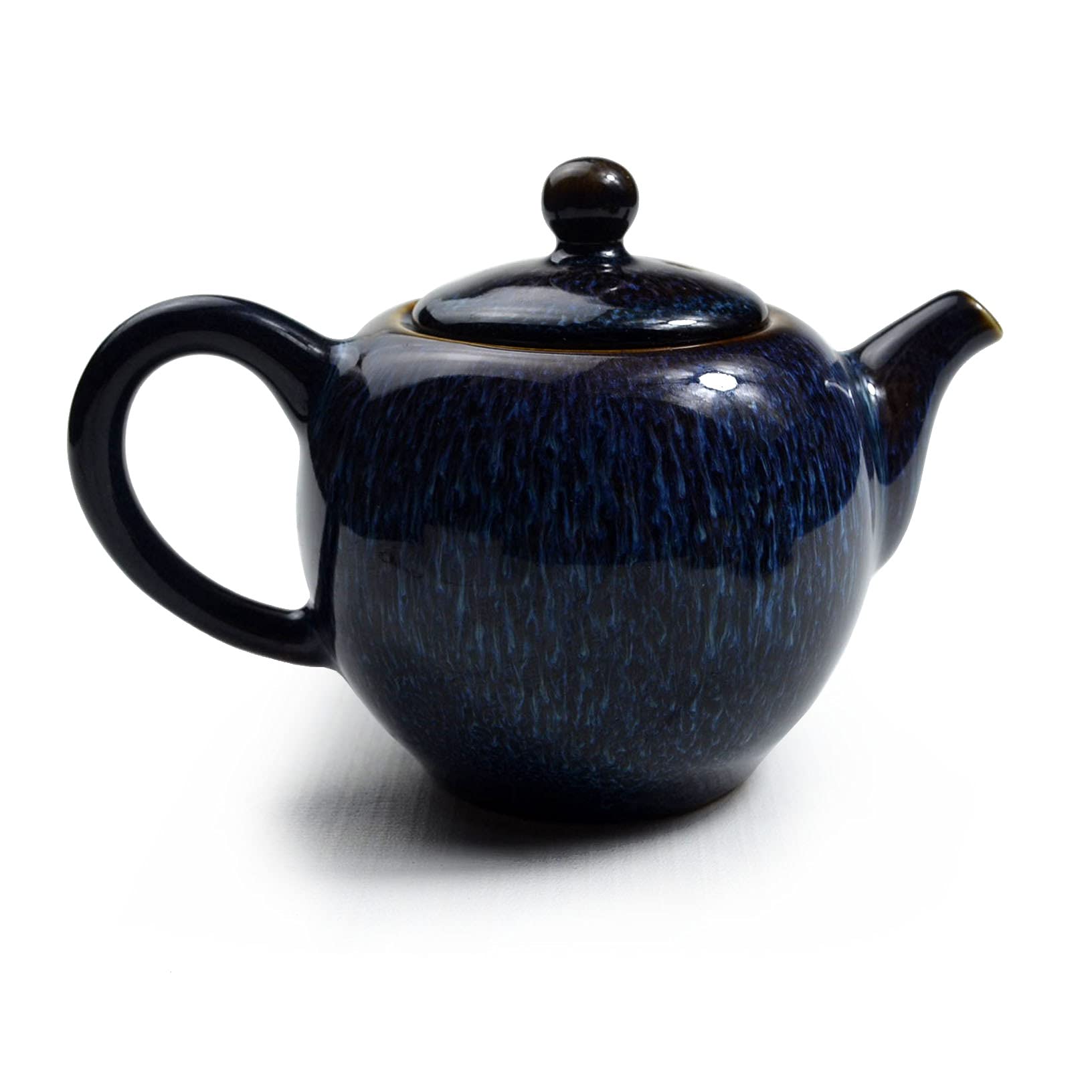 Kiln-Glazed Mini Teapot - 9oz Traditional Porcelain Pot for Gongfu Tea