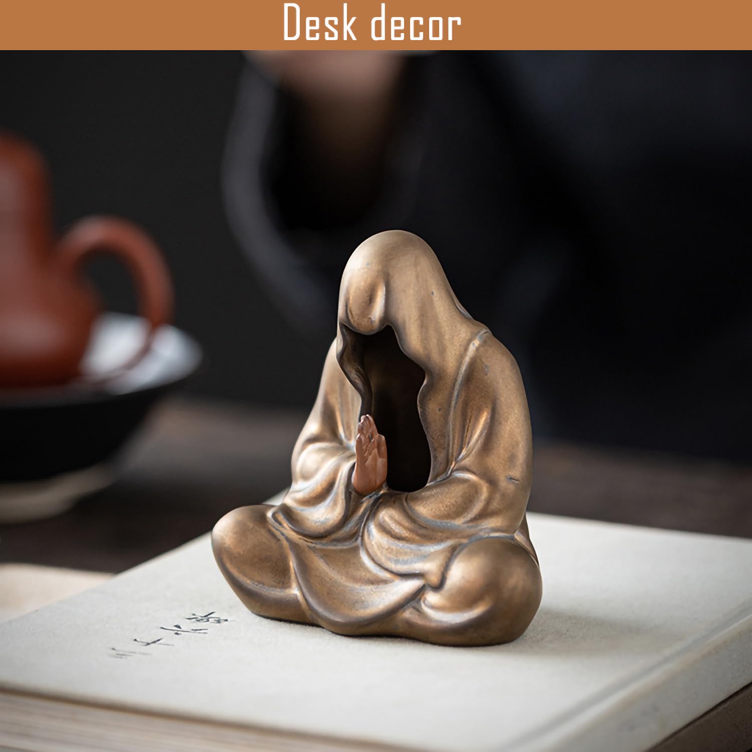 Faceless Zen Clay Tea Companion - Meditation Statue for Tea Table