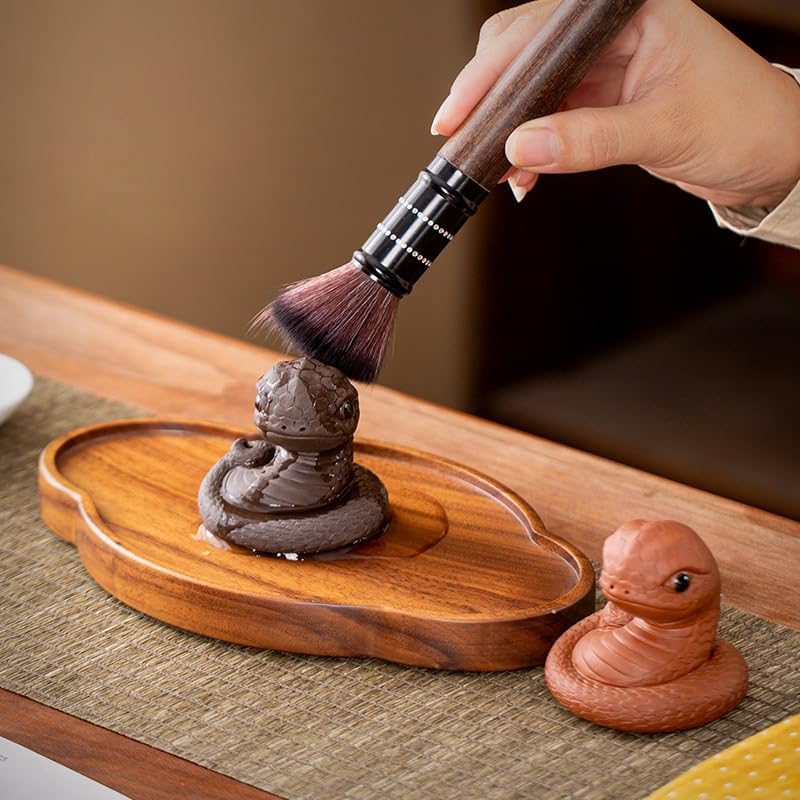 Zisha Snake Tea Companion - Handmade Purple Clay Tea Pet