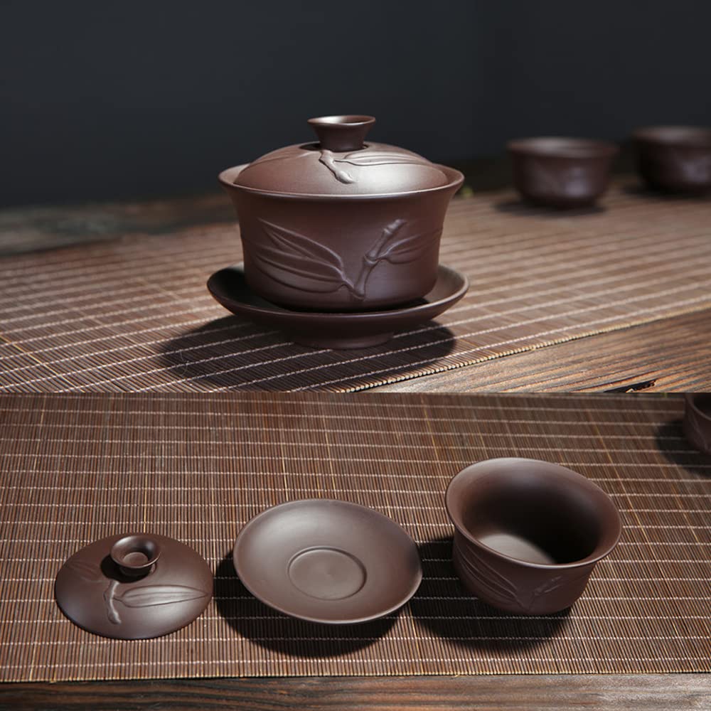 Handmade Zisha Gaiwan - 170ml Porcelain Kungfu Tea Bowl