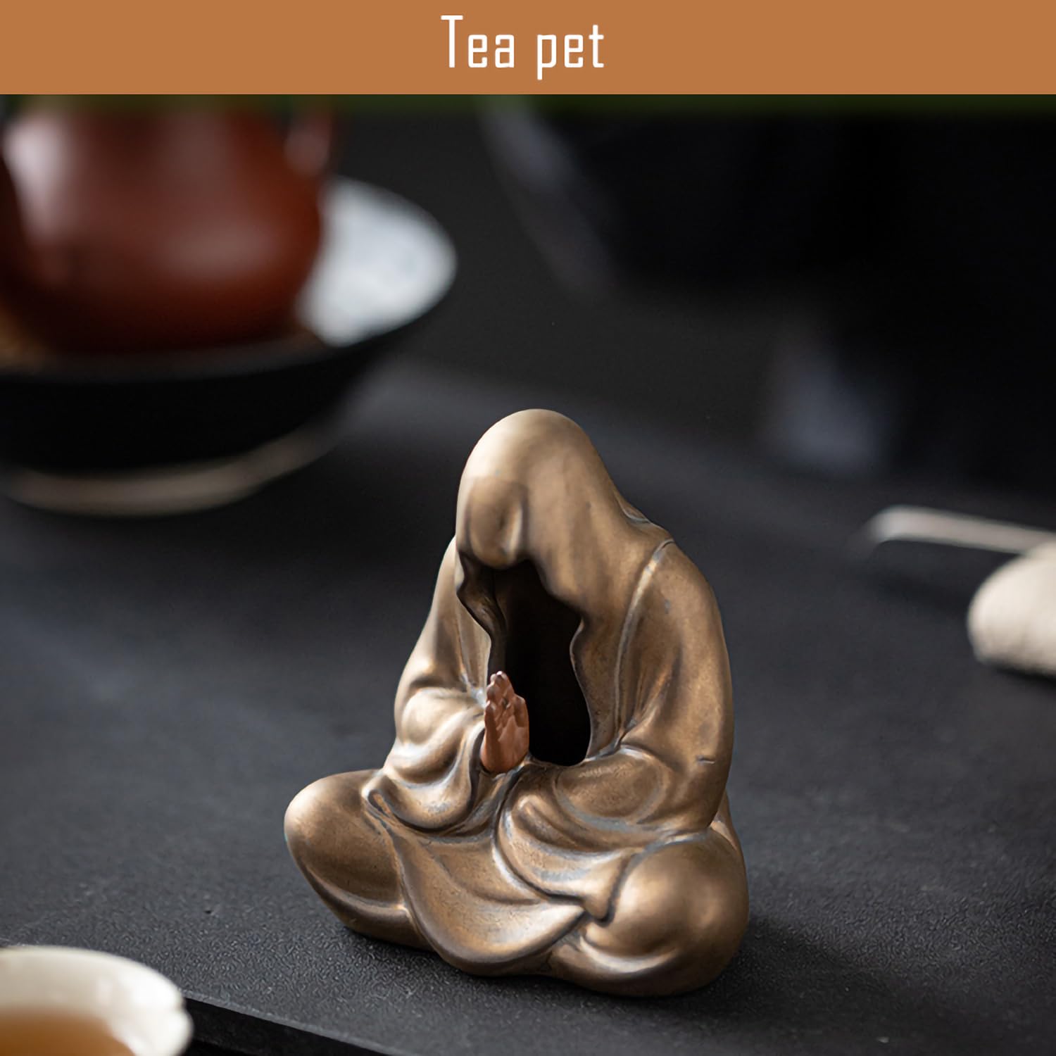 Faceless Zen Clay Tea Companion - Meditation Statue for Tea Table