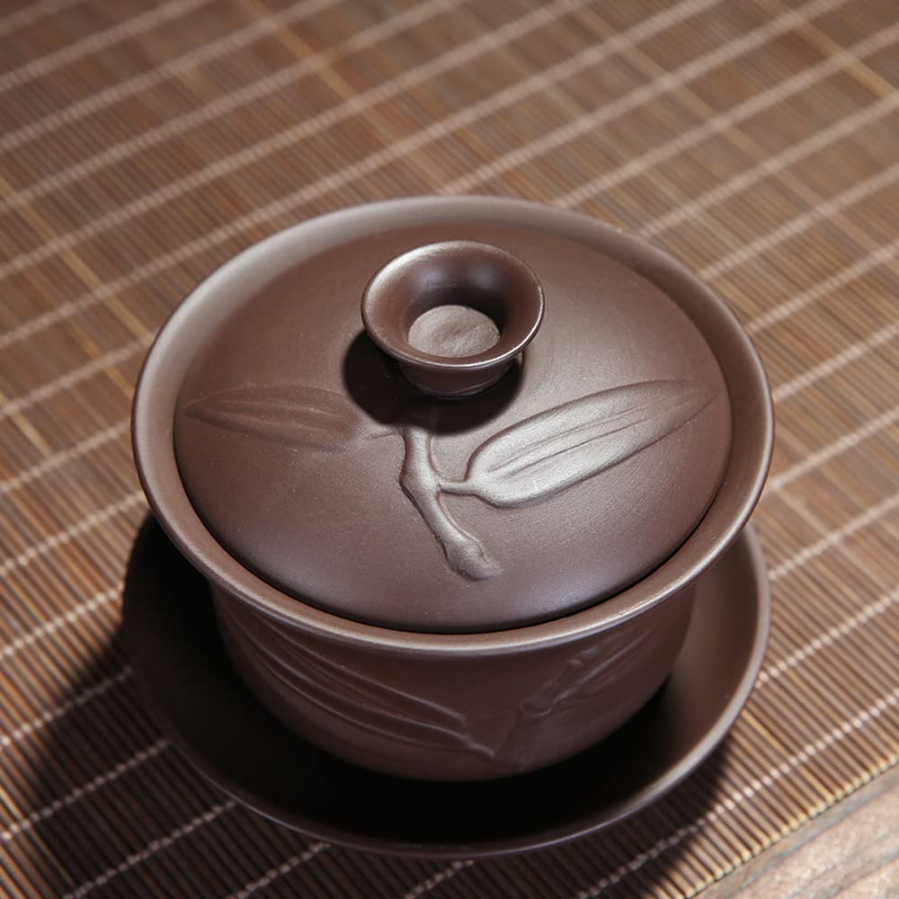 Handmade Zisha Gaiwan - 170ml Porcelain Kungfu Tea Bowl