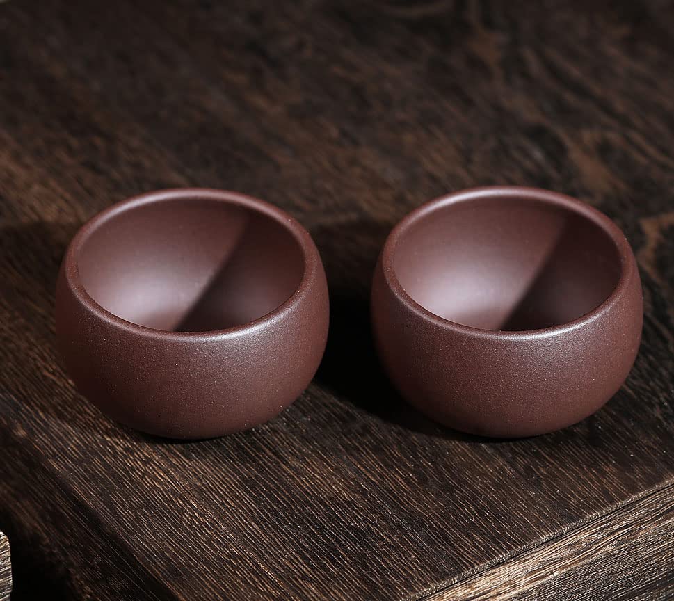 Black Jingang Zisha Tea Cups - 2pc 50ml Gongfu Set