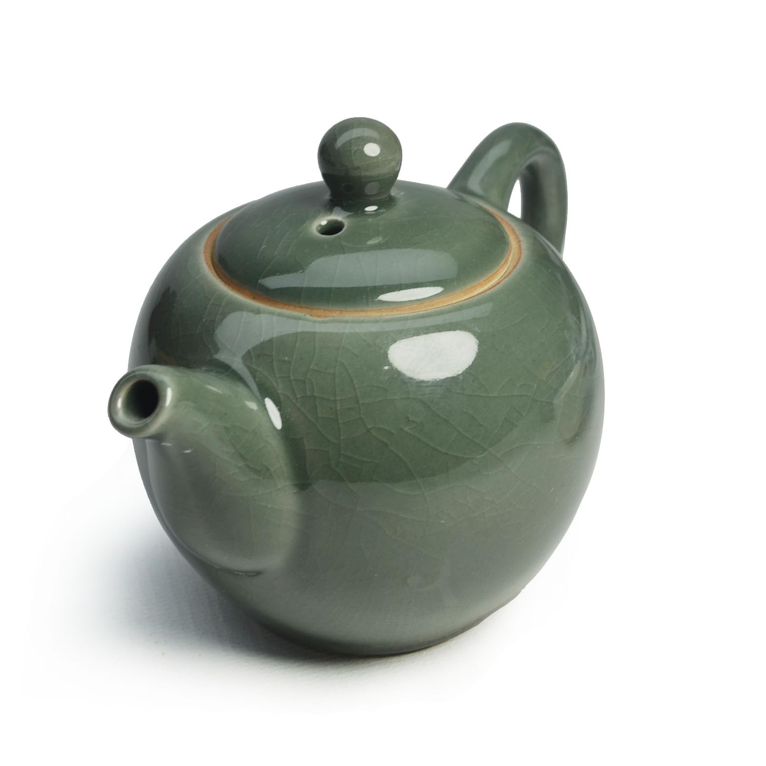 Kiln-Glazed Mini Teapot - 9oz Traditional Porcelain Pot for Gongfu Tea