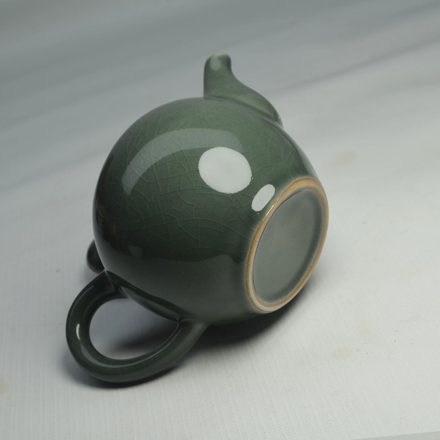 Kiln-Glazed Mini Teapot - 9oz Traditional Porcelain Pot for Gongfu Tea