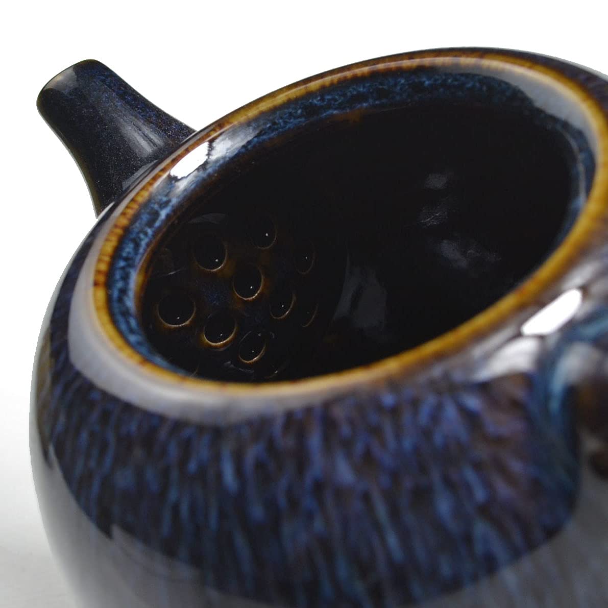 Kiln-Glazed Mini Teapot - 9oz Traditional Porcelain Pot for Gongfu Tea