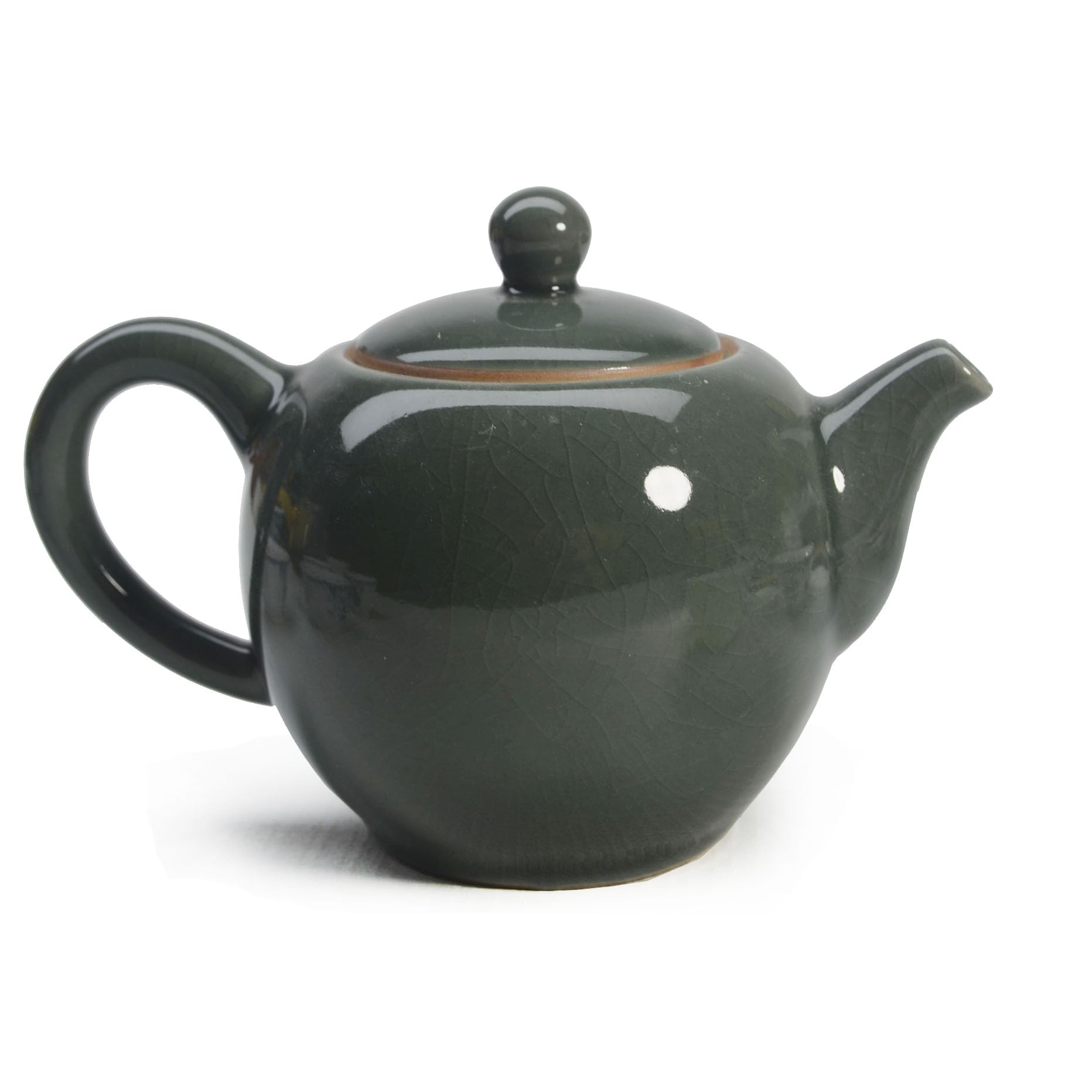 Kiln-Glazed Mini Teapot - 9oz Traditional Porcelain Pot for Gongfu Tea