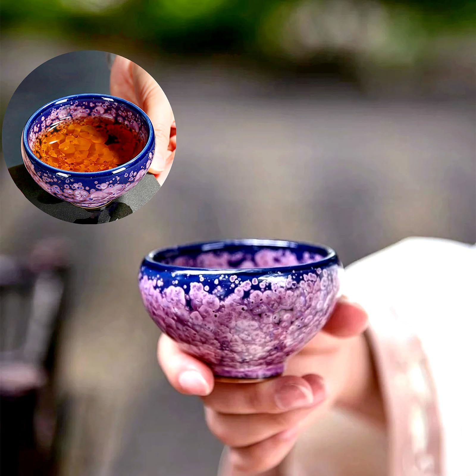 Small Purple Jianzhan Tea Cup - 2.7oz Kiln-Fired Ceramic Teacup