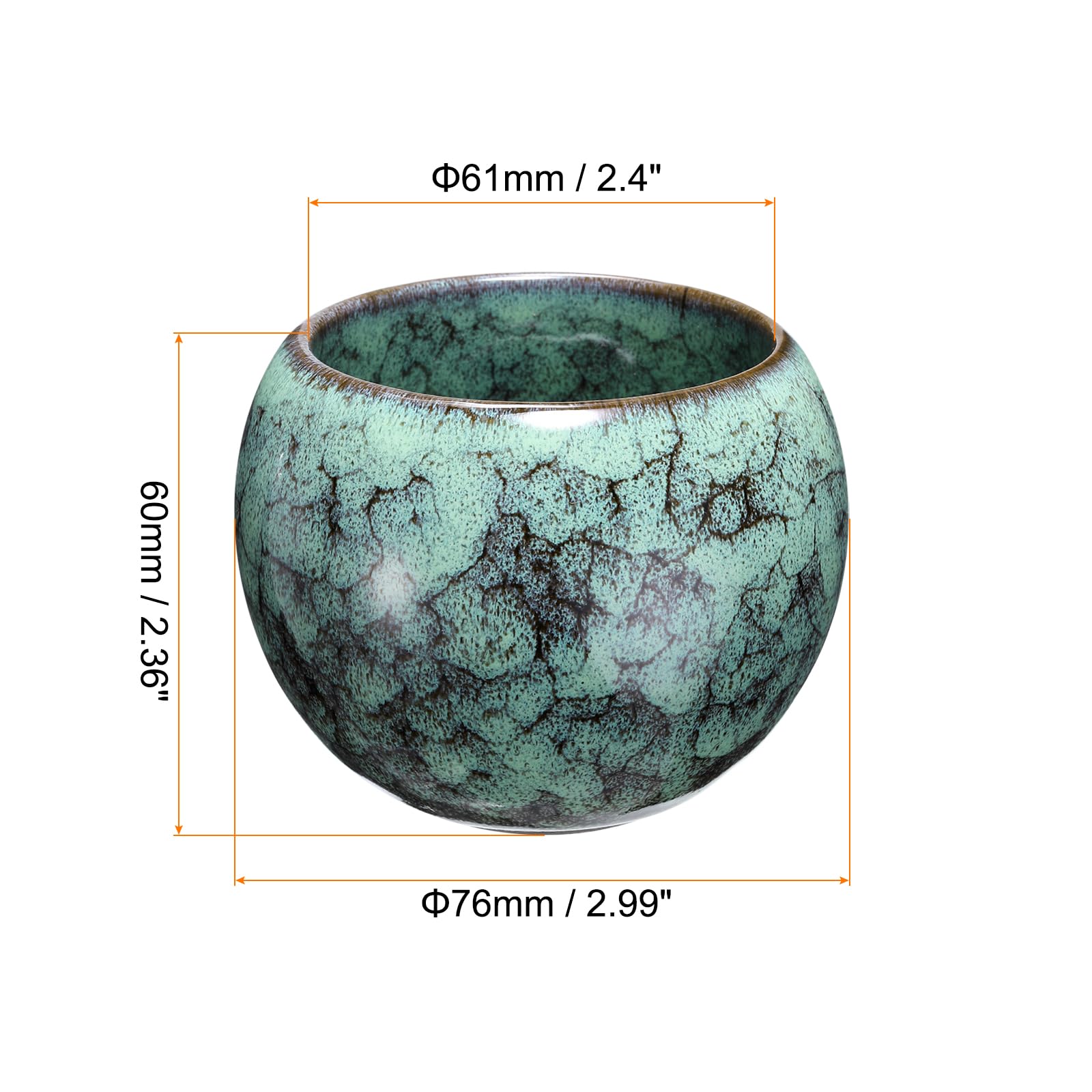 Glaze-Transformation Teacup - 5oz Handmade Ceramic Cup without Handle