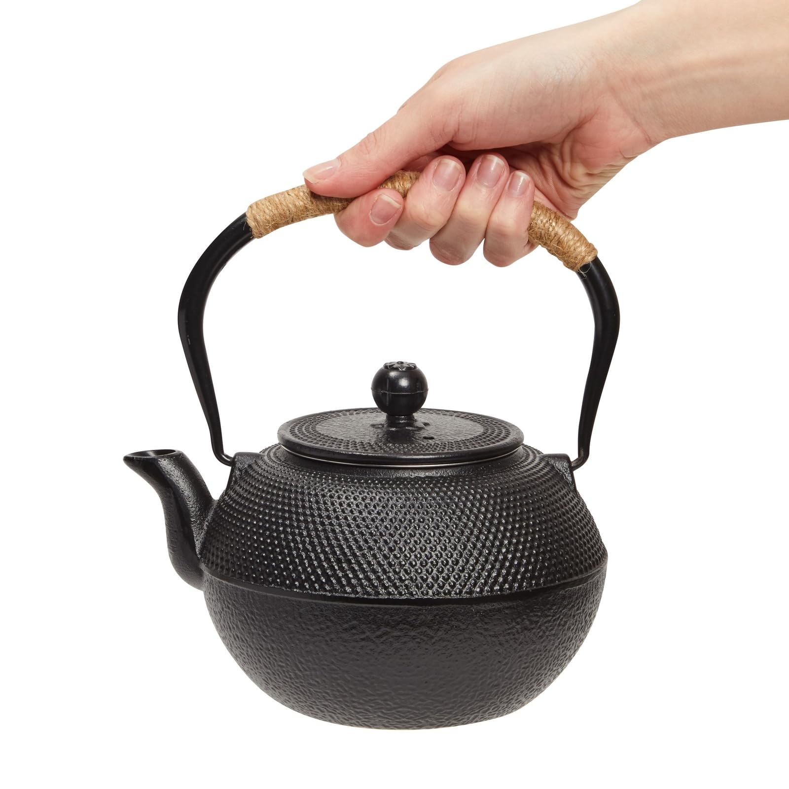 Classic Cast Iron Tea Set - 40oz Stovetop Kettle with 4 Cups & Warmer